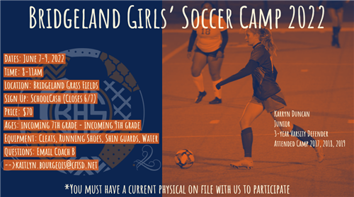 Girls Soccer Camp information