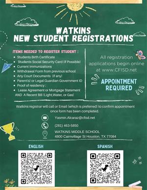 New student registration