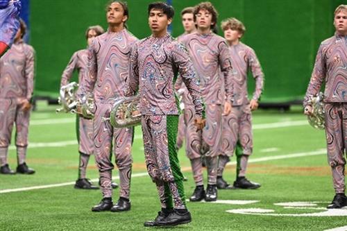 students at a marching band contest