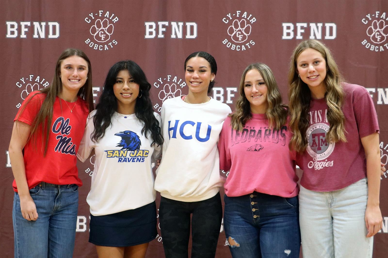 Five Cy-Fair High School seniors were among 42 student-athletes across CFISD to sign letters of intent on the first day.