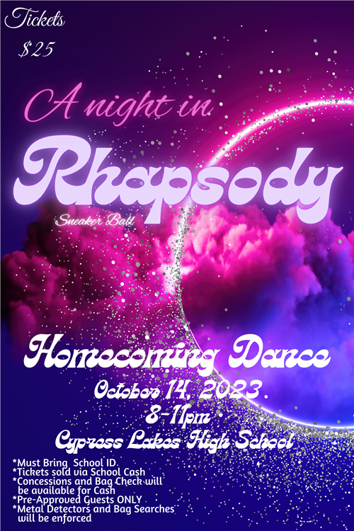 A night in Rhapsody Homecoming Dance Oct 14