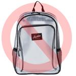 Mesh backpack example that is not allowed.